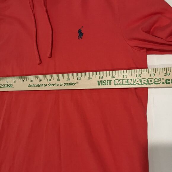 Polo Ralph Lauren Coral Red Hoodie Shirt Size Small Pullover Lightweight Preppy - Picture 11 of 13